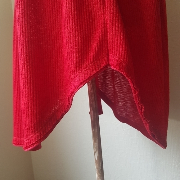 We The Free Free People Must Have Henley Thermal Red Long Sleeved Top - Picture 9 of 16